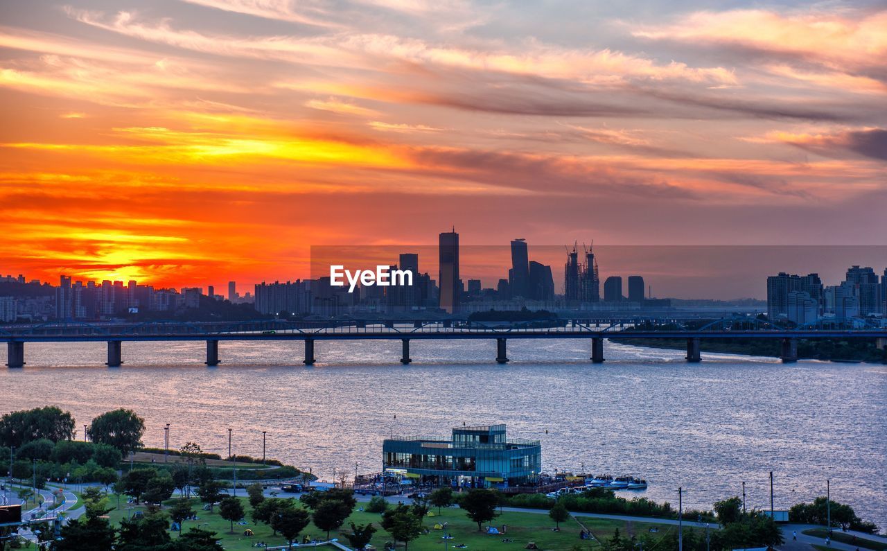 SCENIC VIEW OF BUILDINGS AGAINST SKY DURING SUNSET