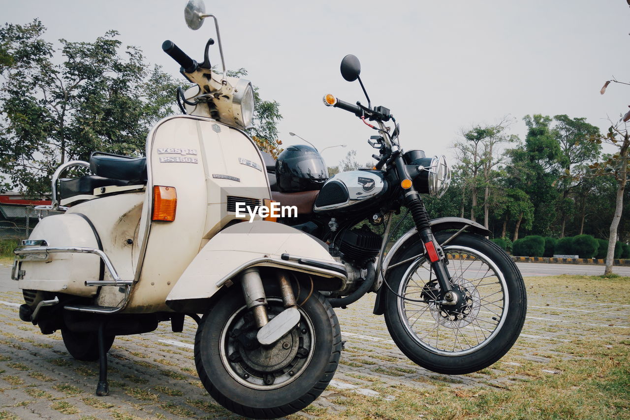 MOTORCYCLE PARKED ON ROAD