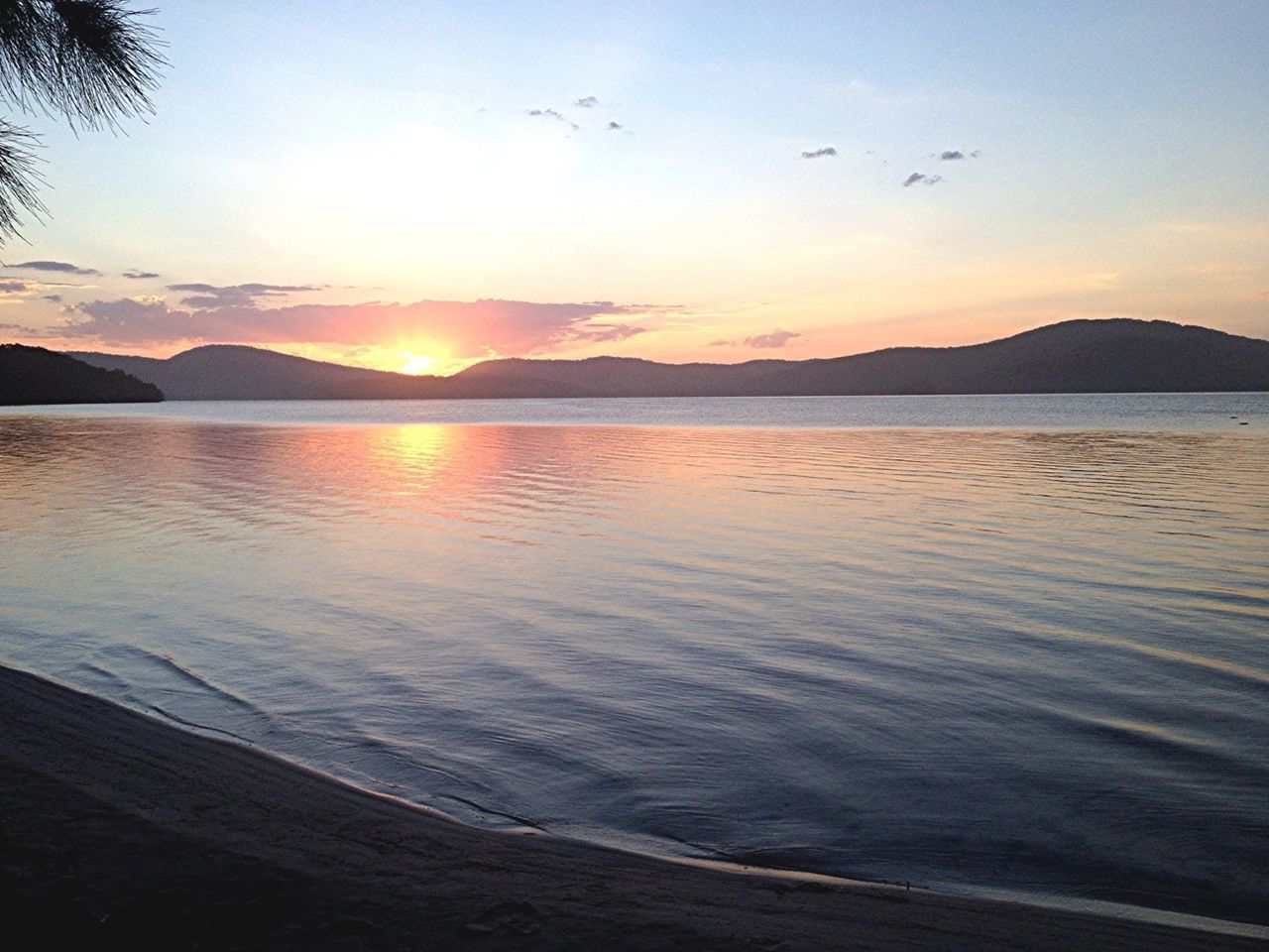 SUNSET OVER LAKE