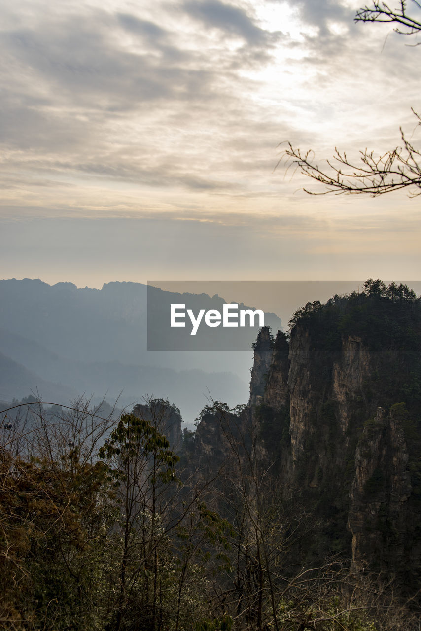 Scenic view of mountains against sky