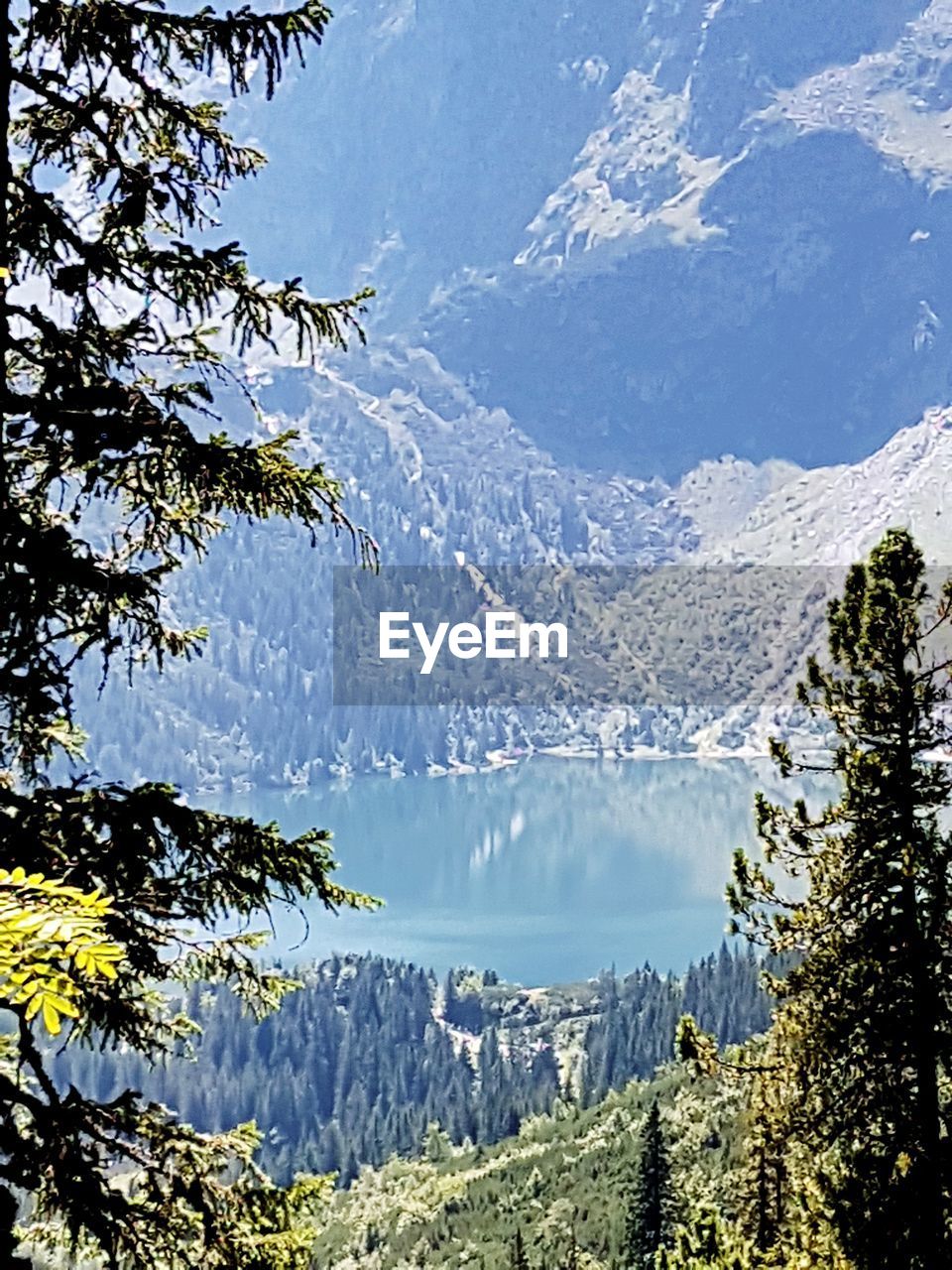 SCENIC VIEW OF LAKE BY MOUNTAINS