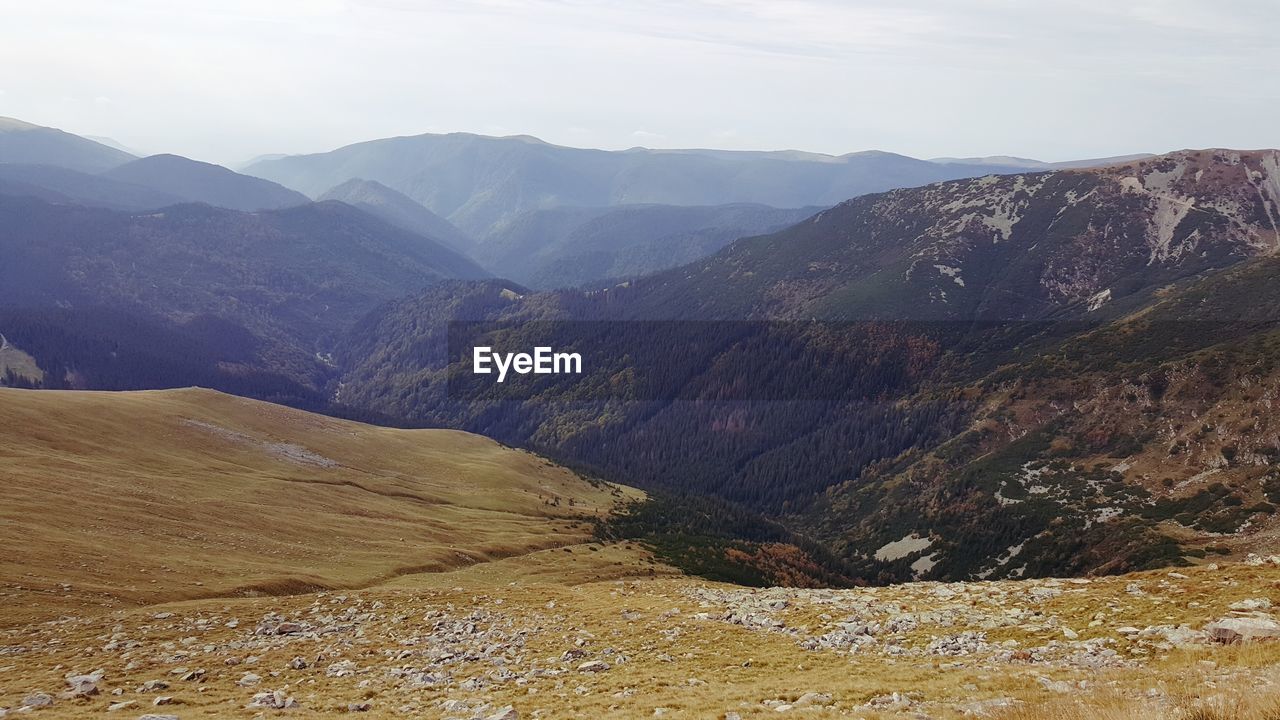 Scenic view of mountains against sky