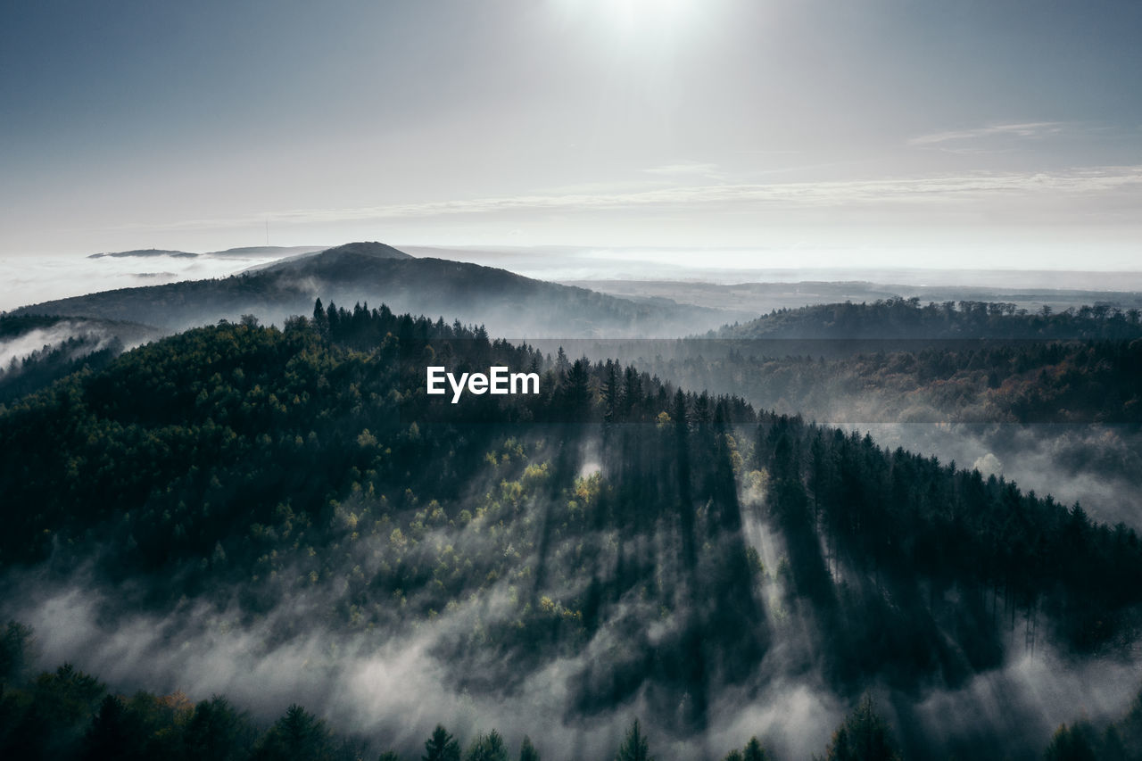 Scenic view of mountains against sky