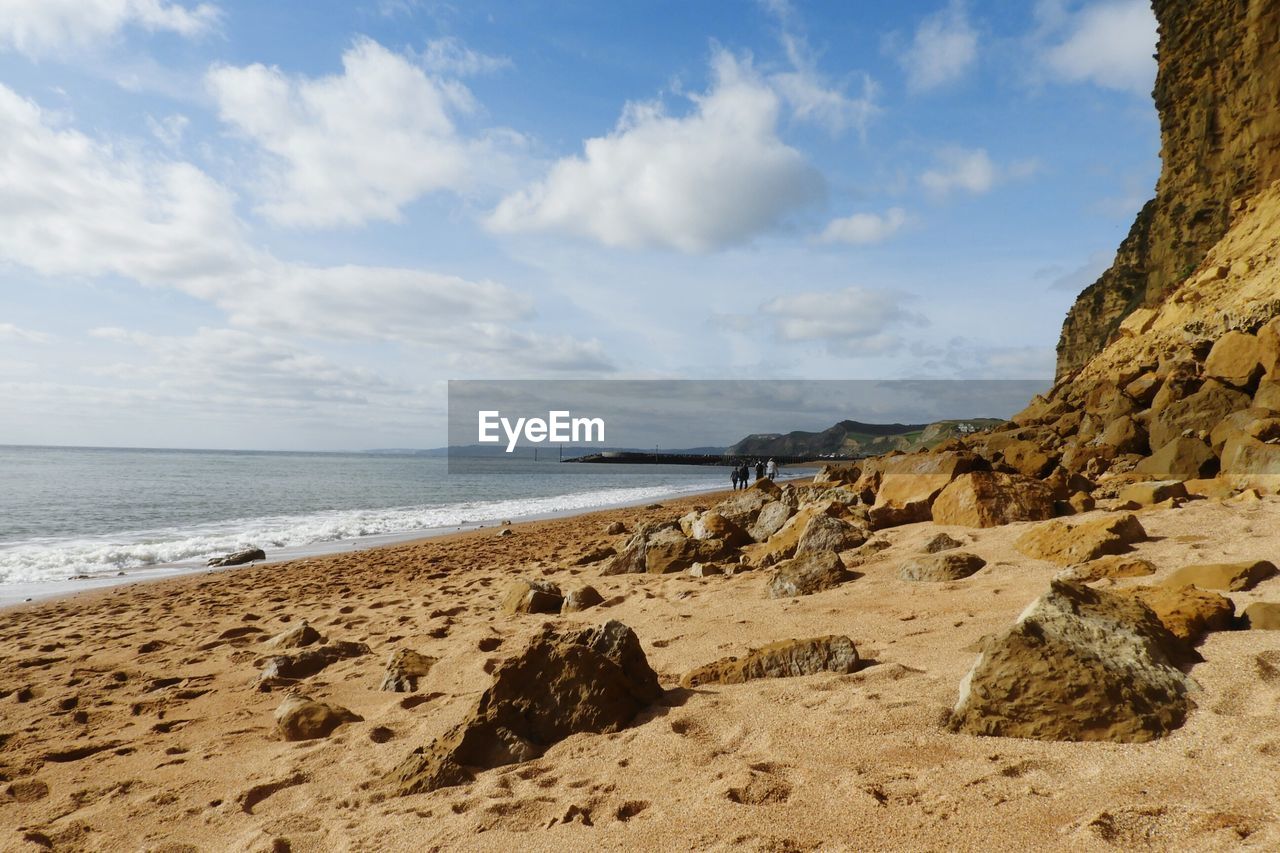 Scenic view of beach against sky