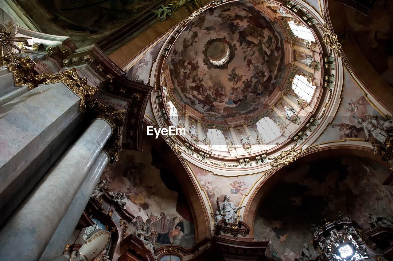 Low angle view of ornate ceiling in church