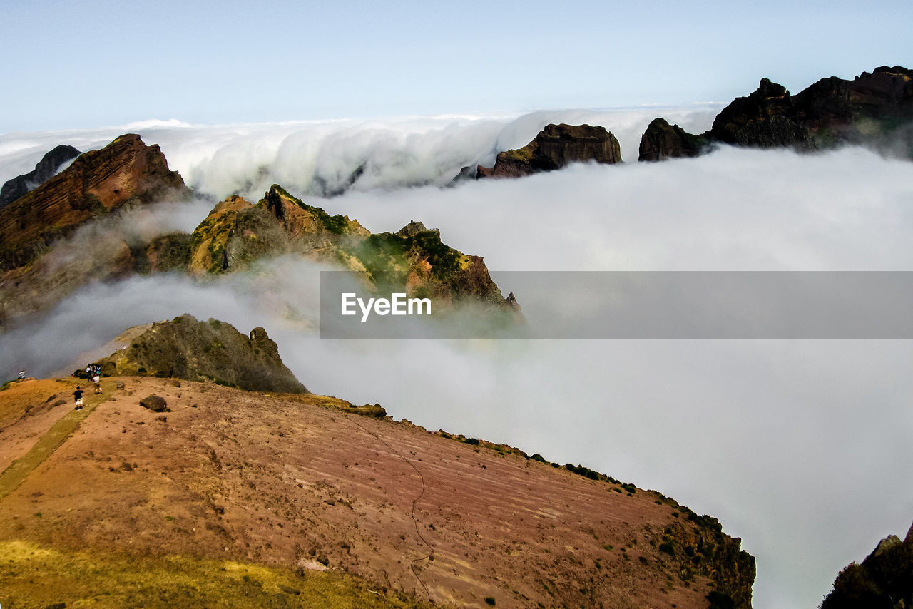 Panoramic view of mountains against sky