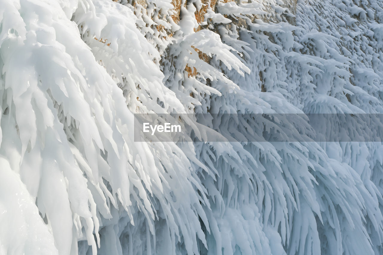 Full frame shot of frozen ice