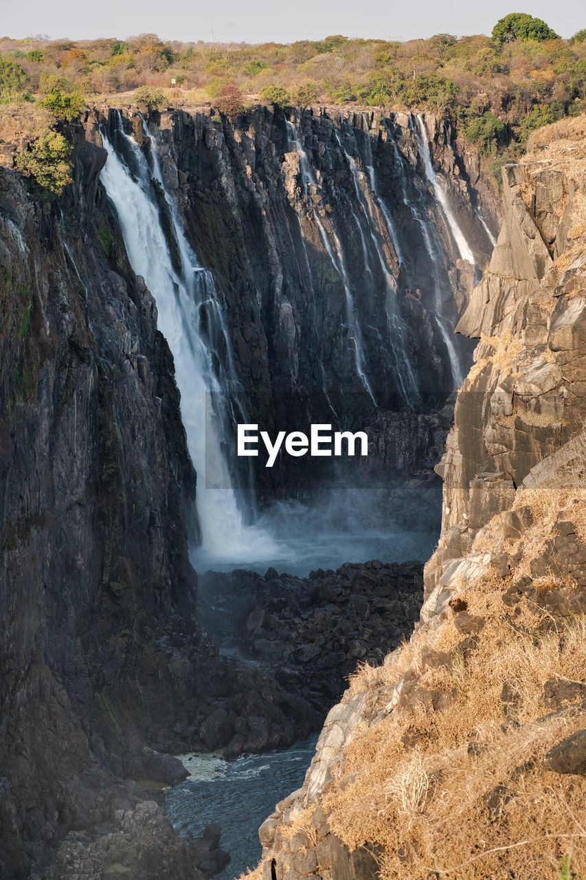 Scenic view of waterfall