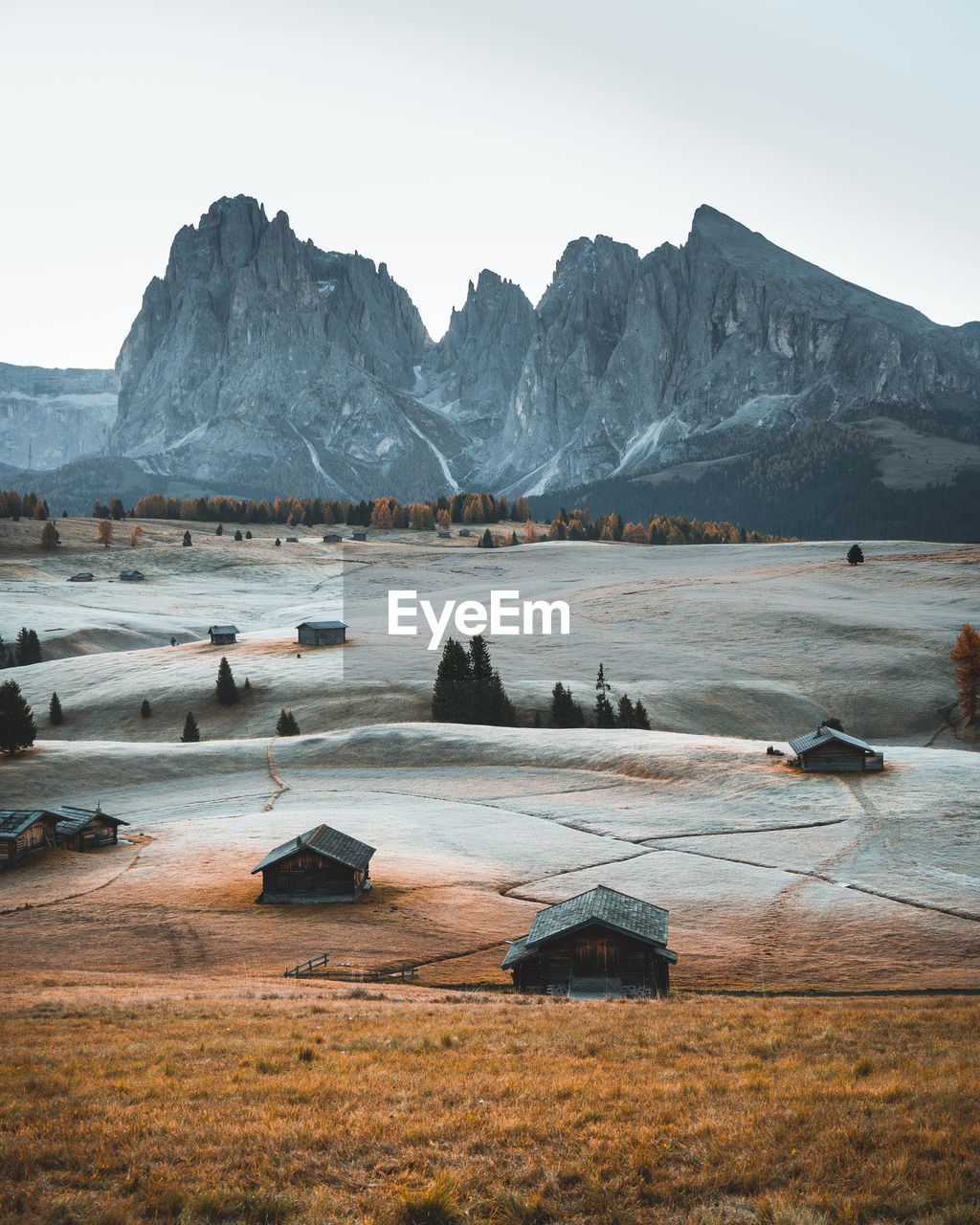 Scenic view of mountains against sky during sunset