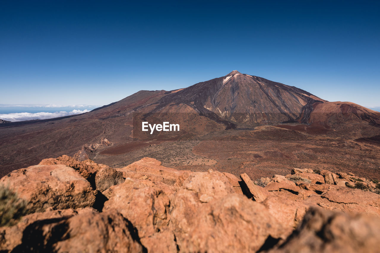 Panoramic view at volcano teide on spanish island tenerife