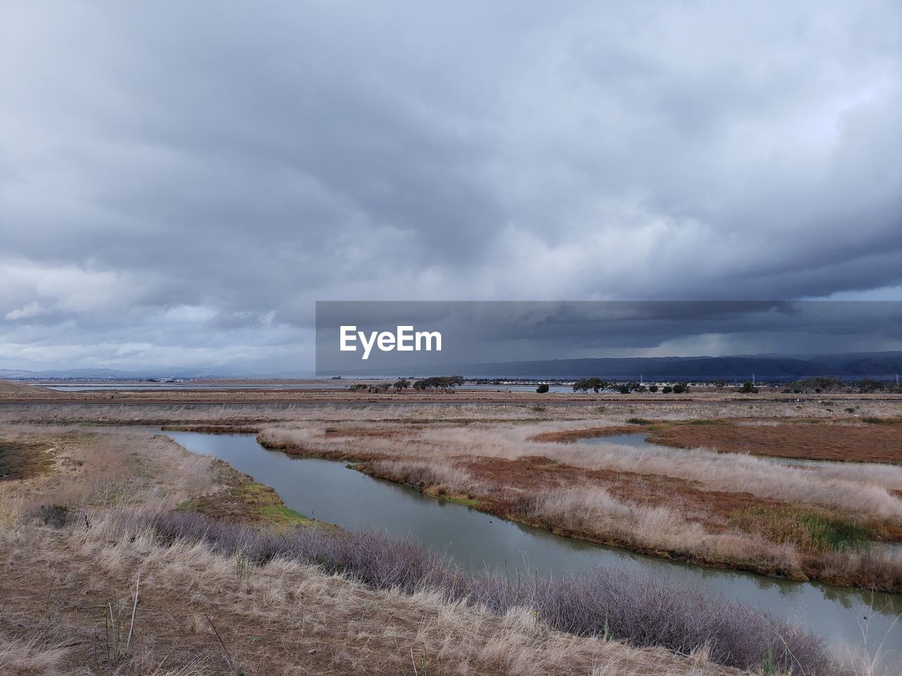 Scenic view of land against sky