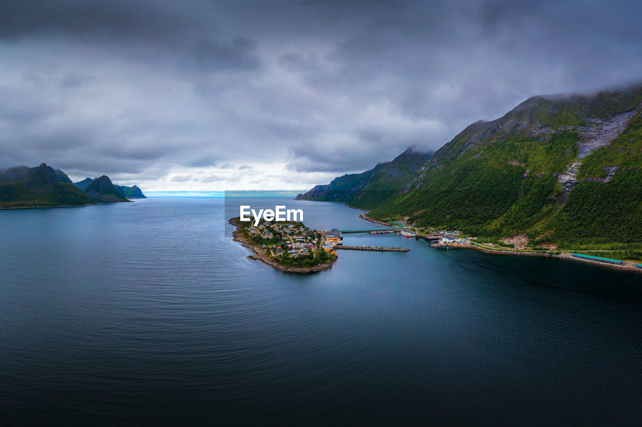 high angle view of sea against sky