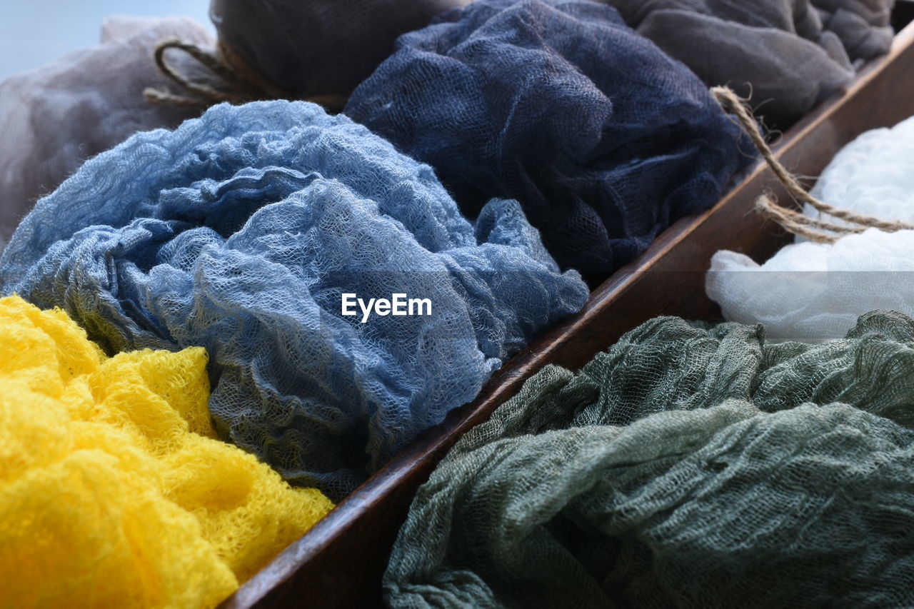 View of multi colored textile