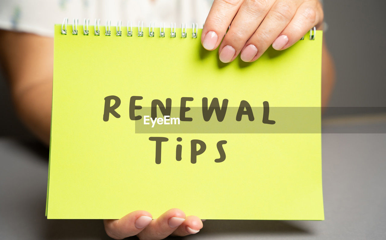 Renewal tips concept. helping individuals or organizations renew or refresh. woman