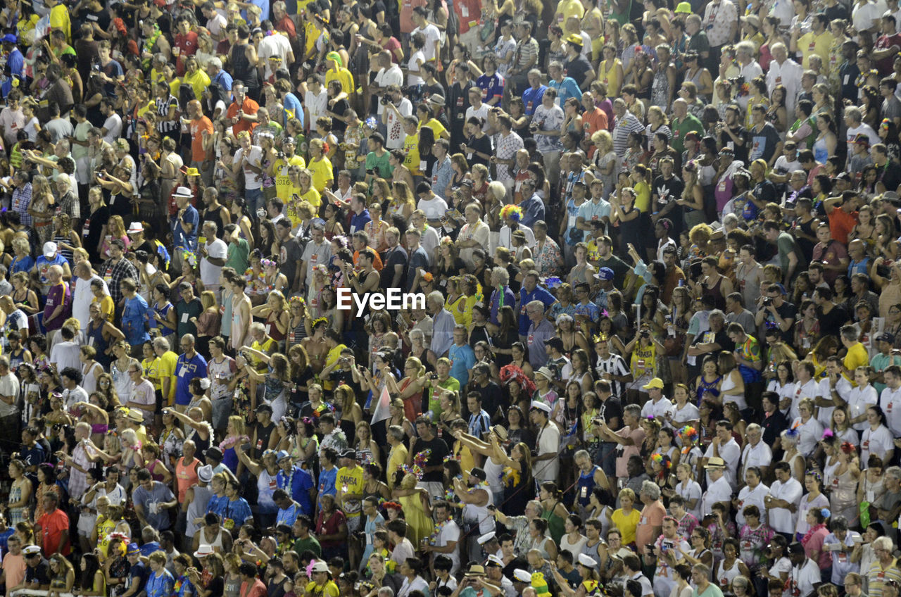 High angle view of people in stadium