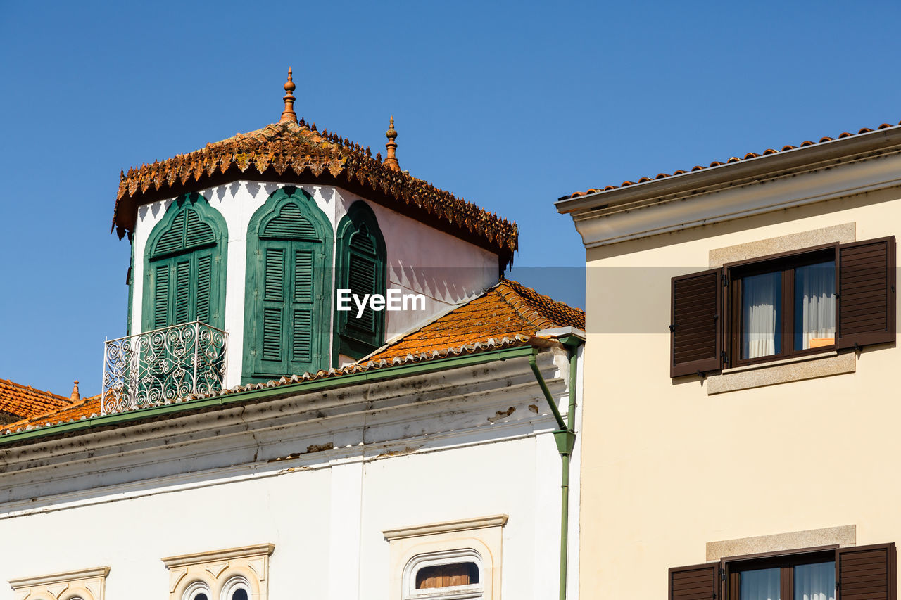 Low angle view of building against clear sky