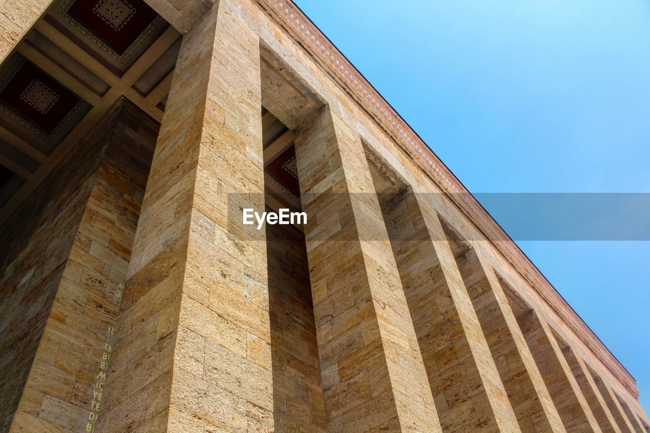 Low angle view of museum against clear sky