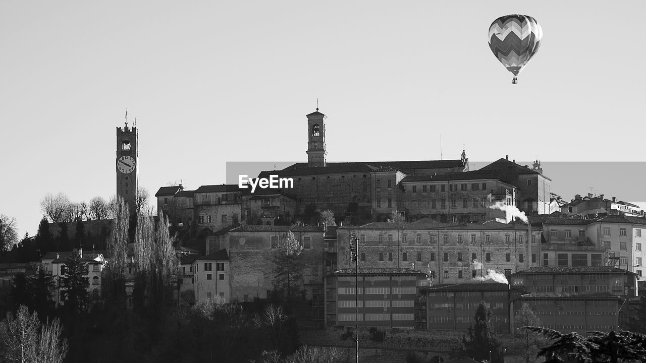 CITY BUILDINGS AGAINST CLEAR SKY