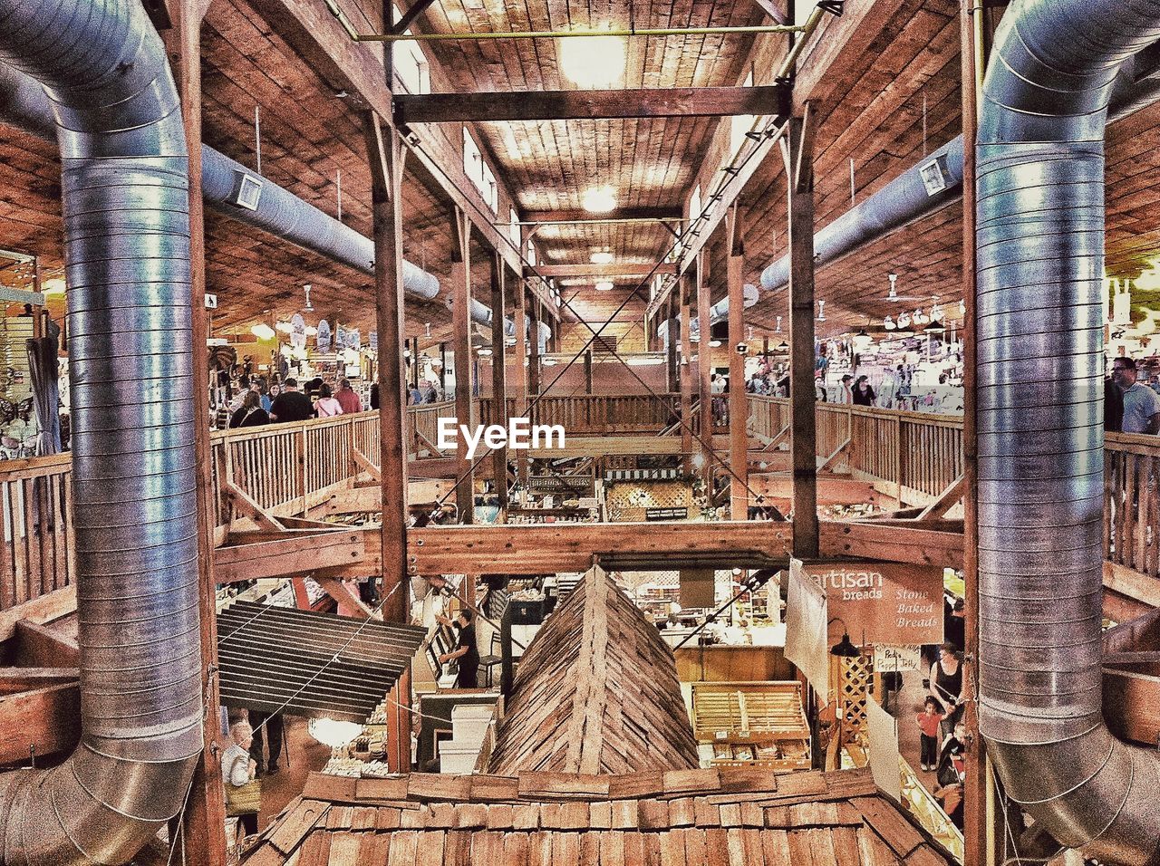 Wooden structure of indoor market