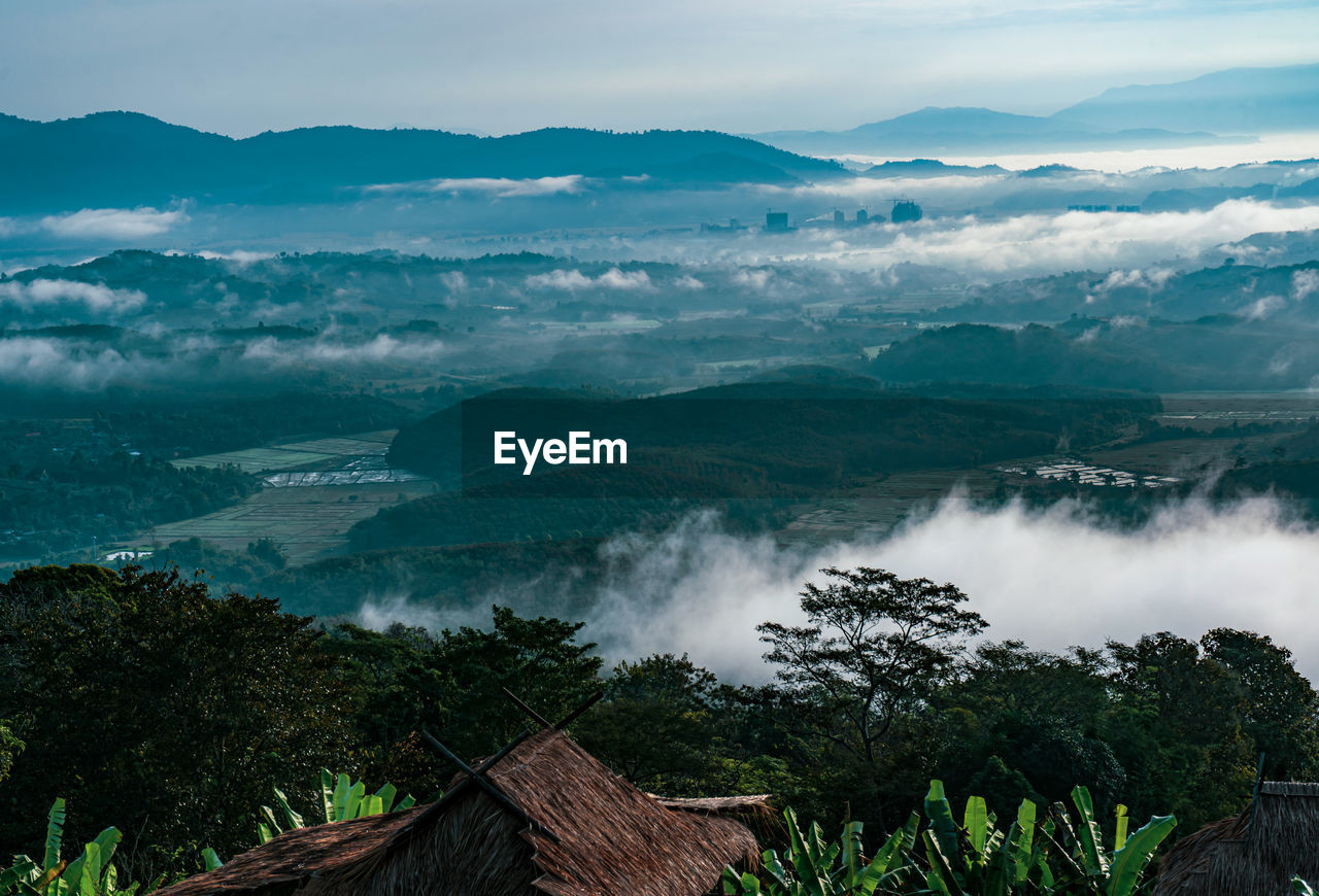 Scenic view of mountains against sky