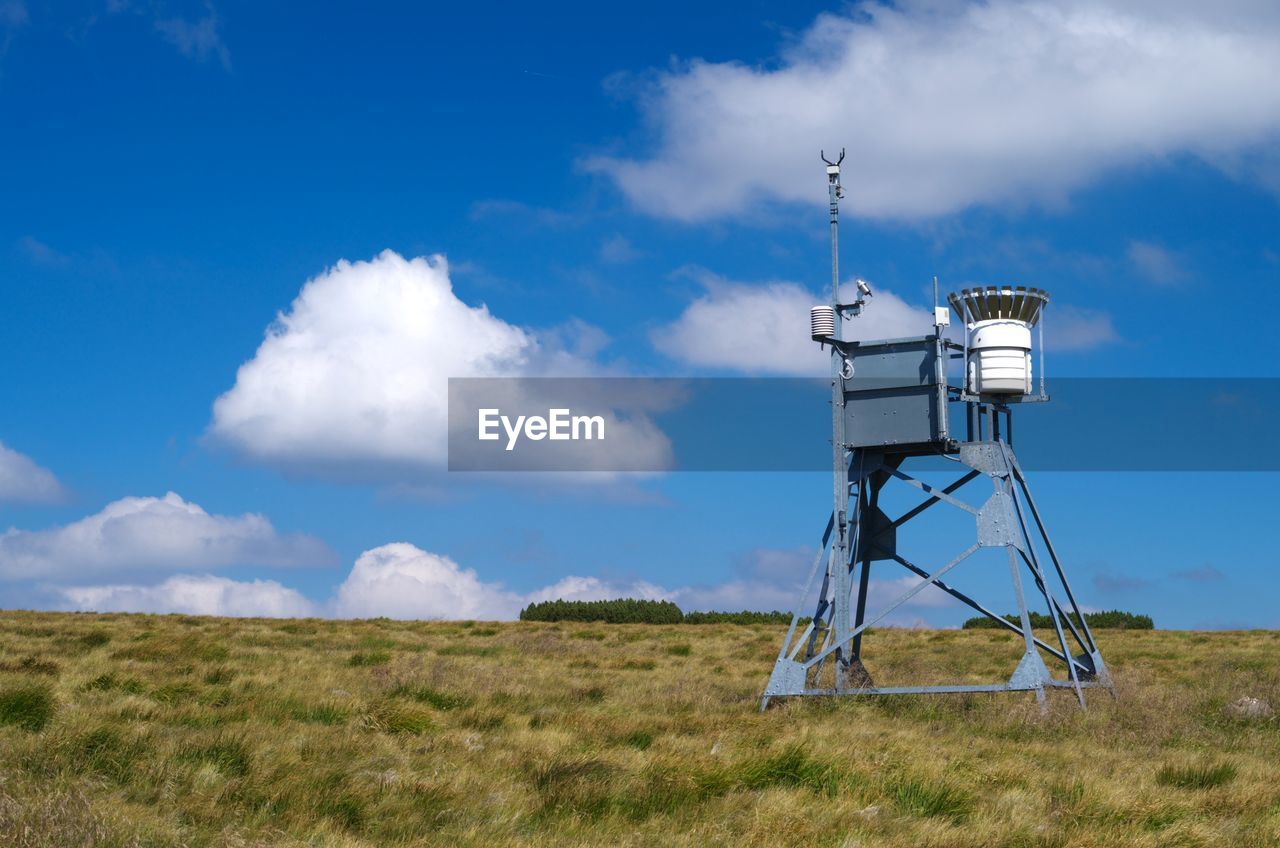 Meteorological station against the blue sky