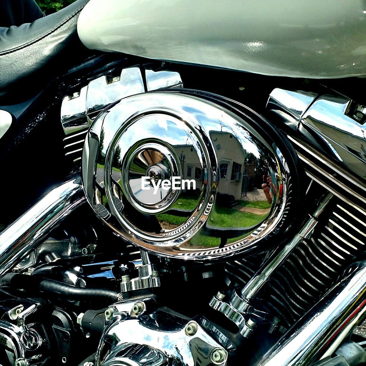 Detail shot of motorbike