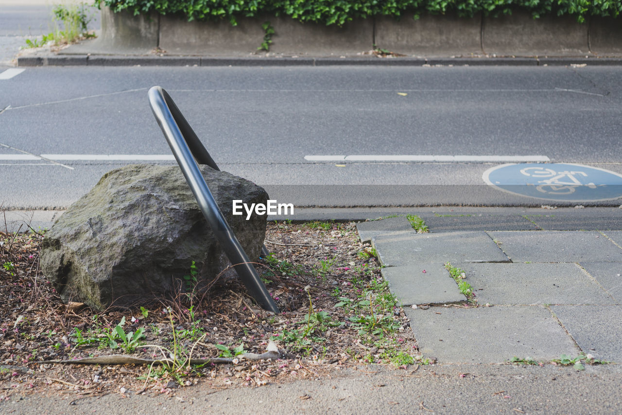 High angle view of road marking