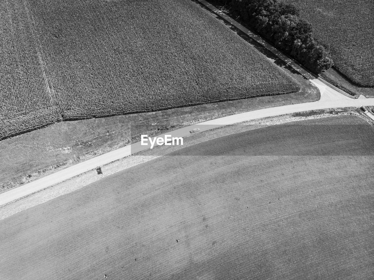 High angle view of car on street