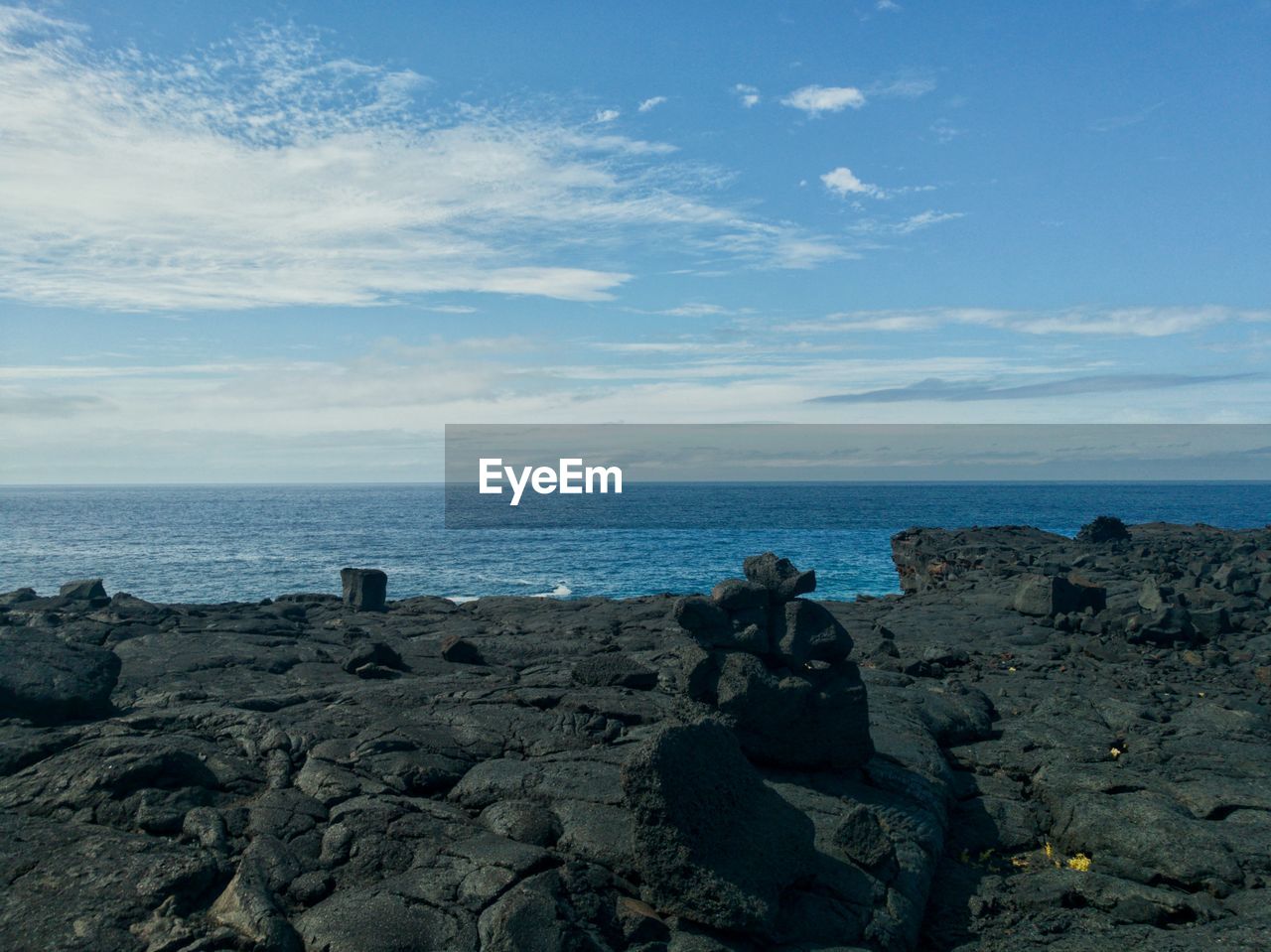 SCENIC VIEW OF ROCKS ON SEA AGAINST SKY