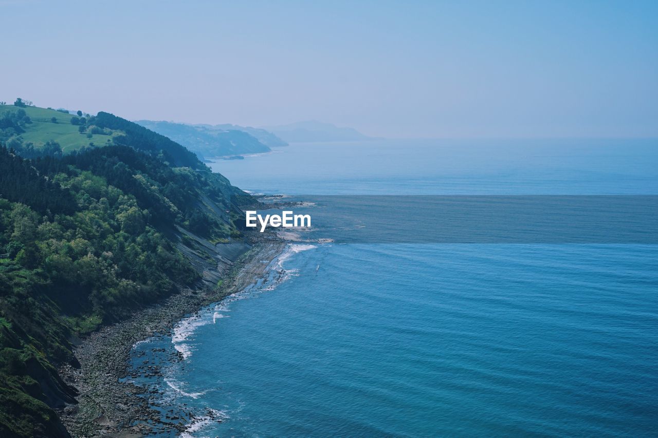 High angle view of sea against sky