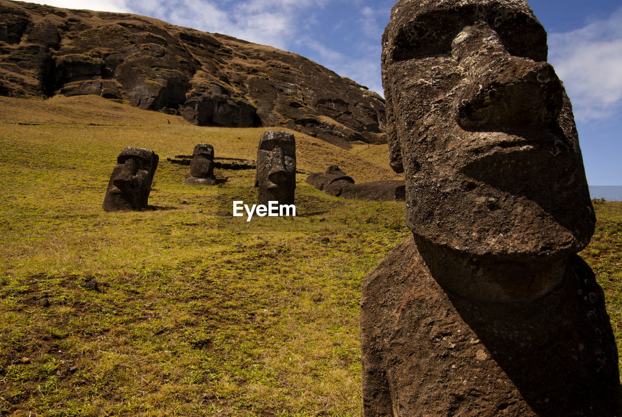 Where moai were created, as thought by archaeologists