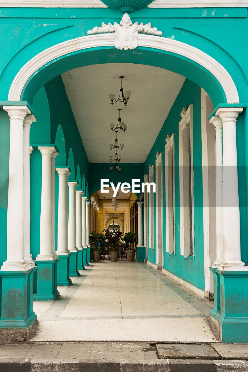 CORRIDOR OF BUILDING WITH COLONNADE