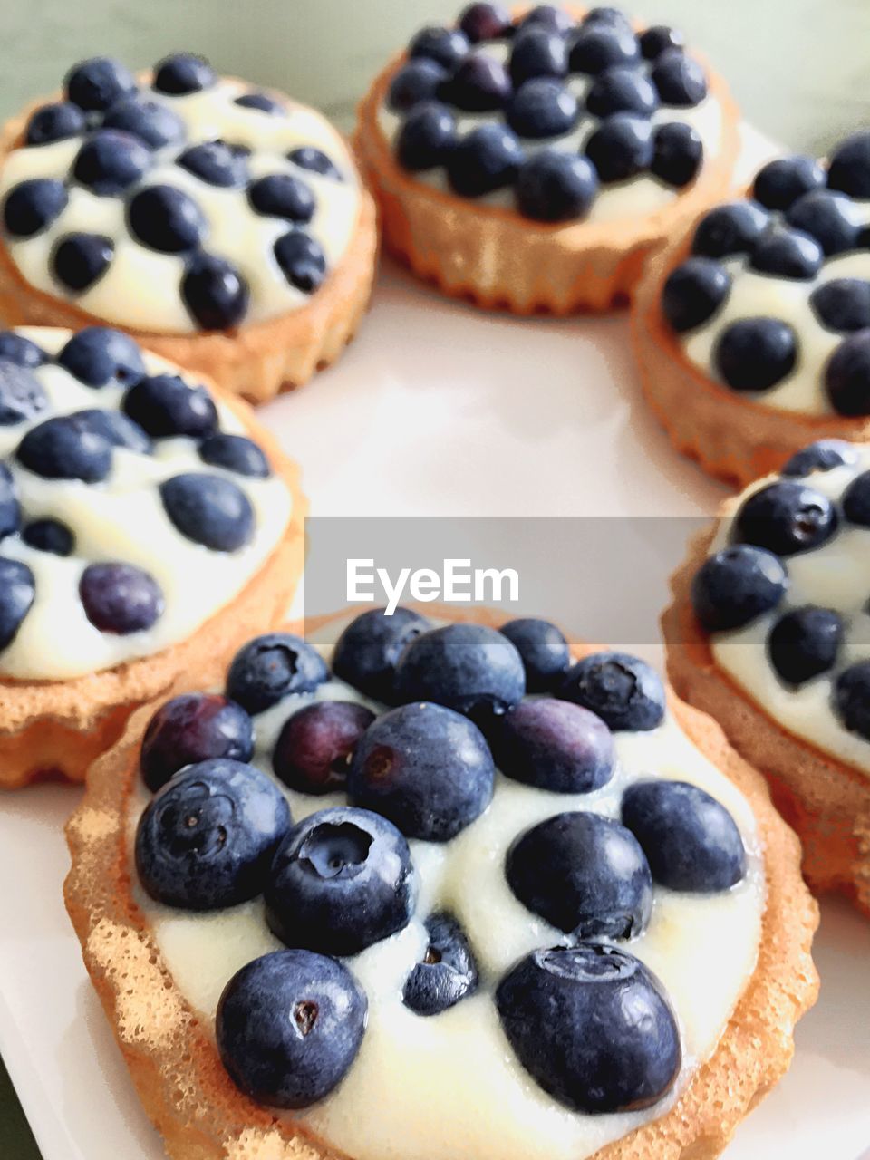 Close-up of served cookies with blueberries