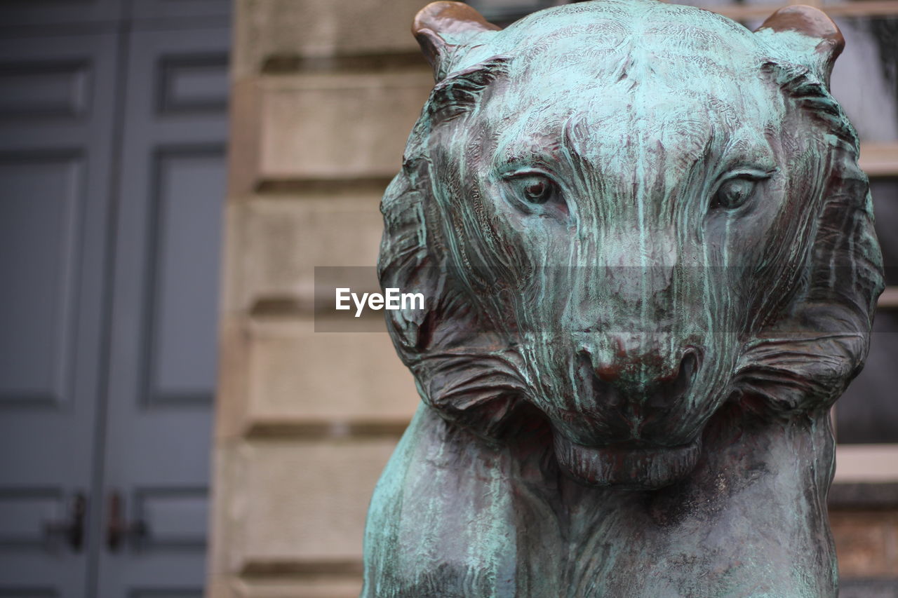 Close-up portrait of a statue