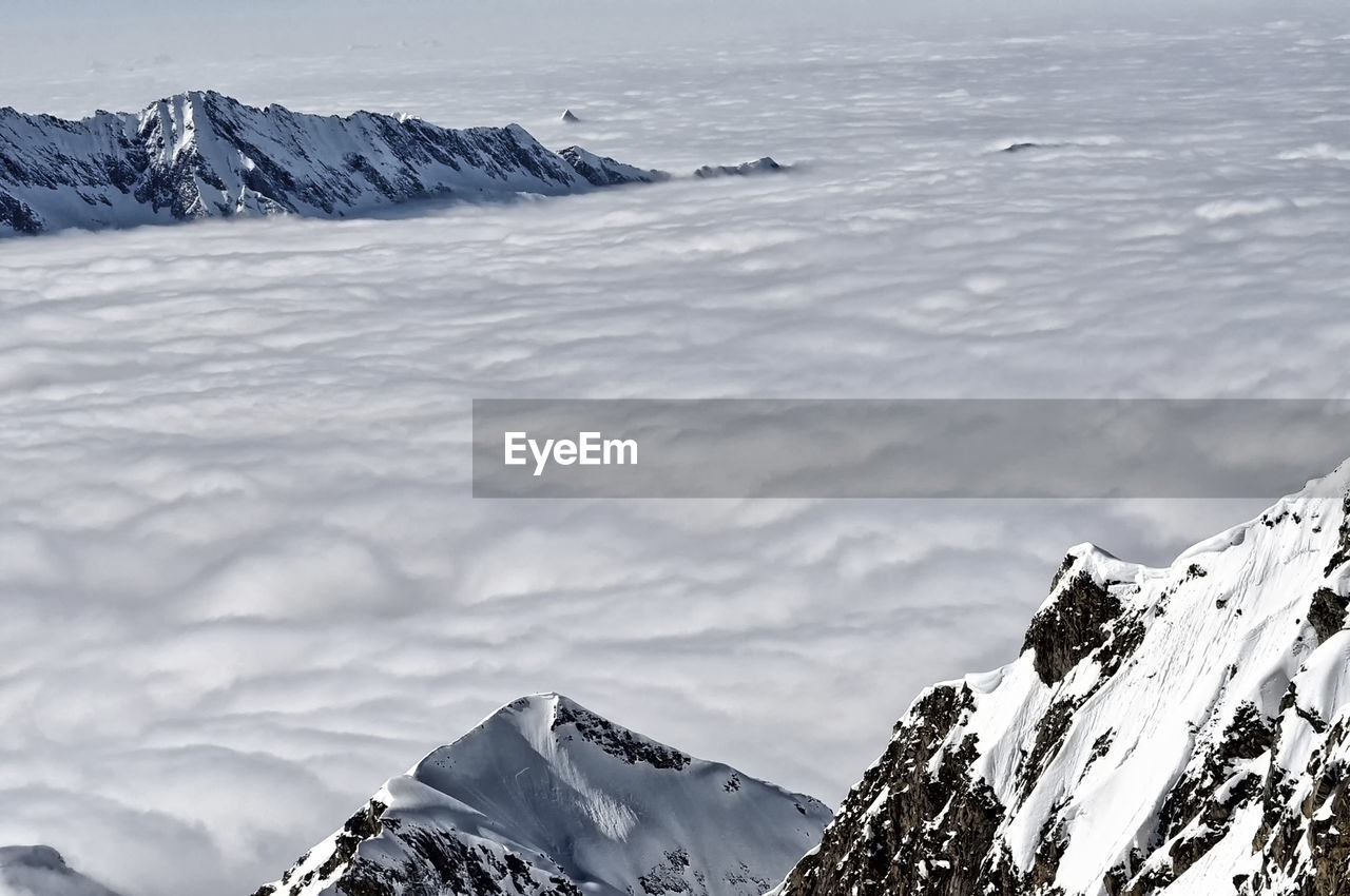 Scenic view of snow mountains against sky