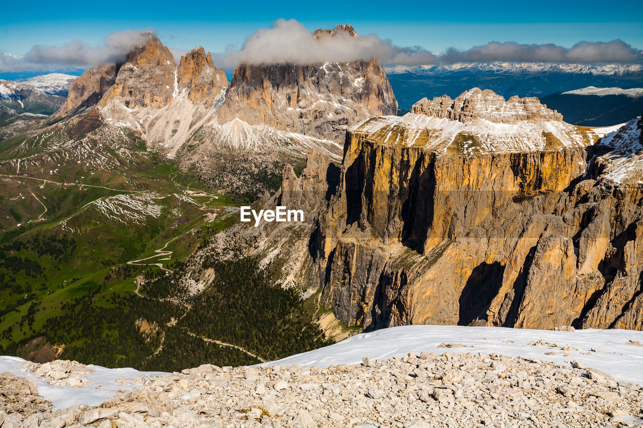 Europe, italy, alps, dolomites, mountains, trentino-alto adige/südtirol, view from sass pordoi