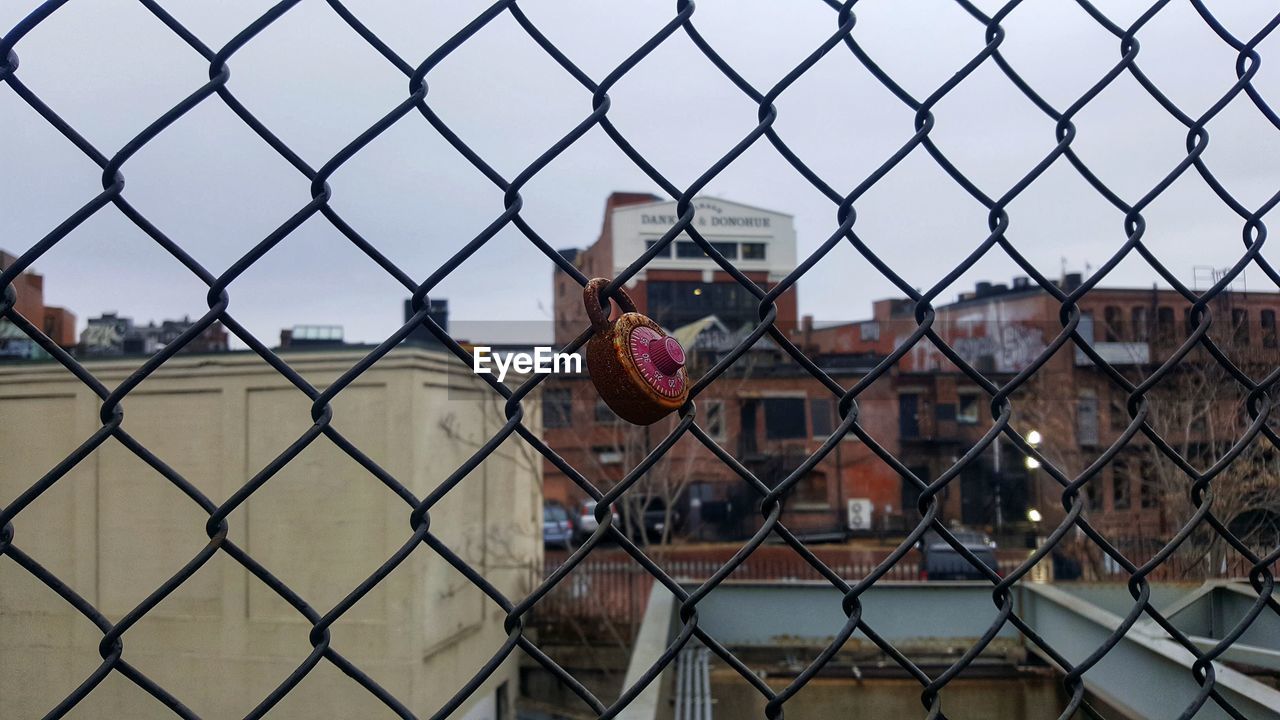 Chainlink fence against sky