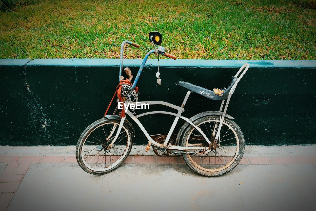 BICYCLES PARKED IN PARKING LOT