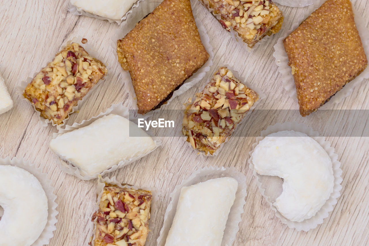 HIGH ANGLE VIEW OF BREAKFAST IN TRAY