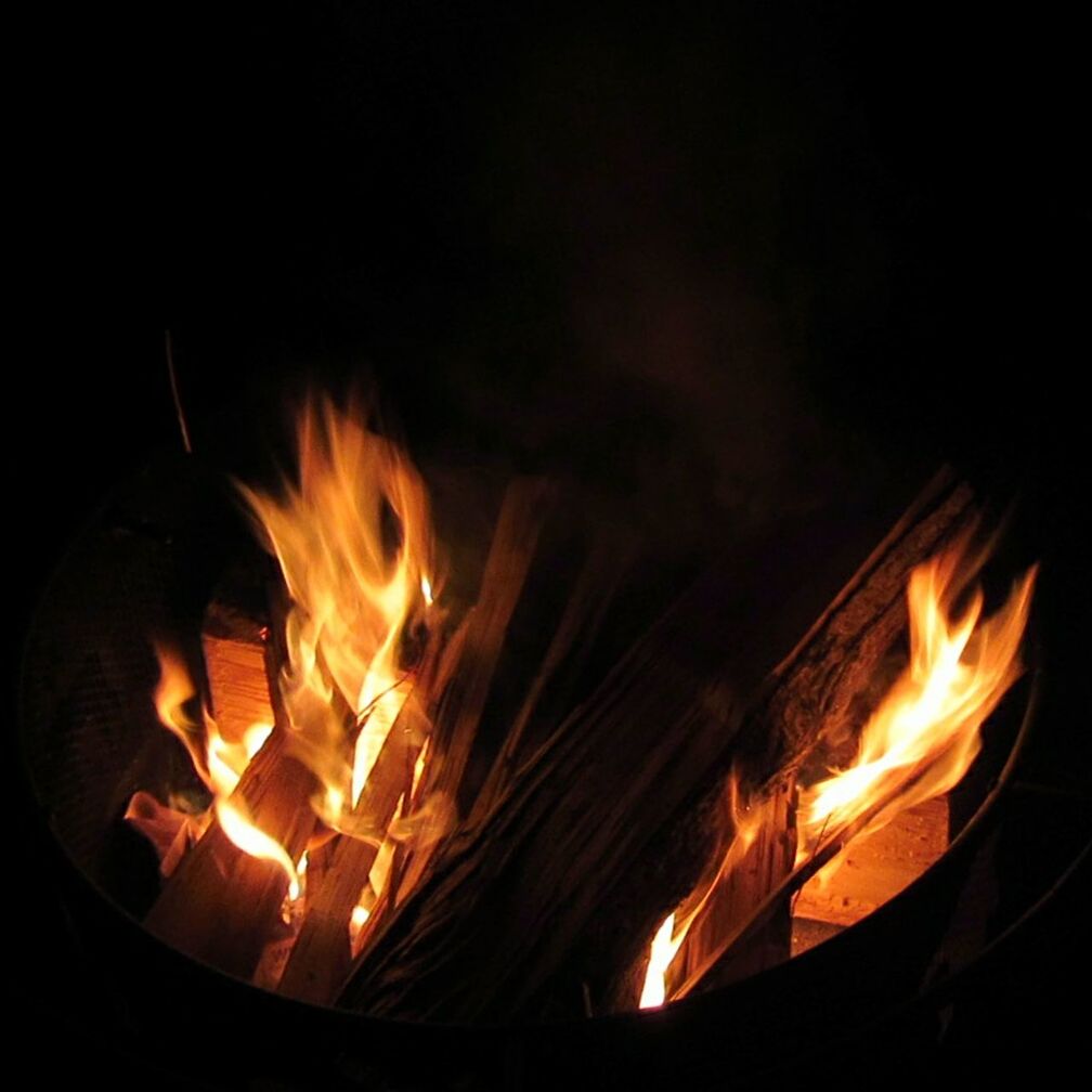 Close-up of bonfire at night