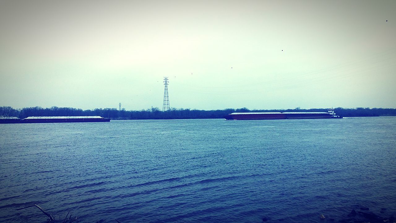 View of two large container ships