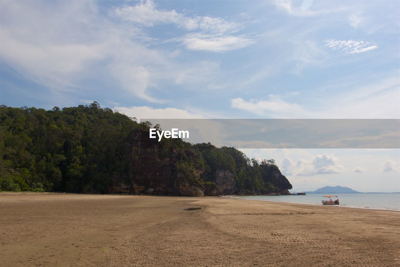 Scenic view of beach against sky