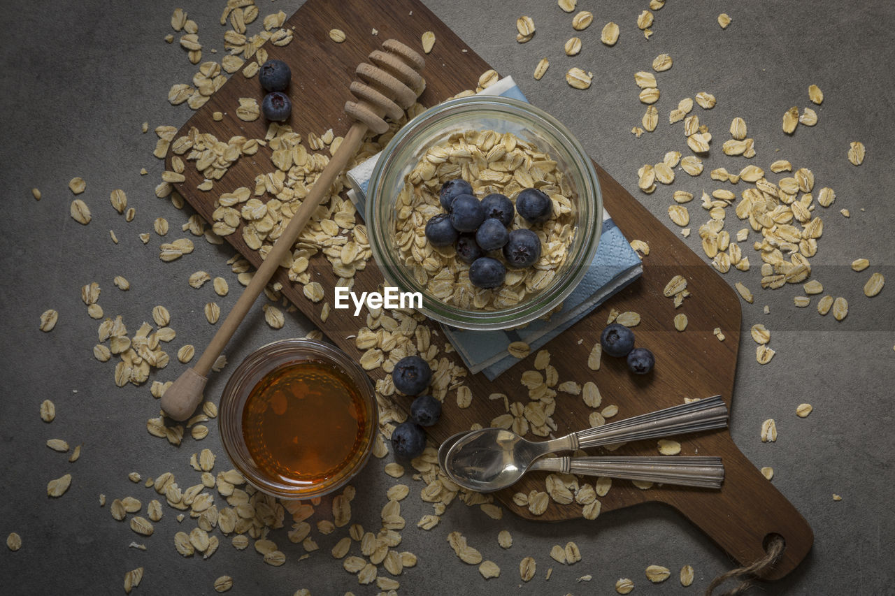 High angle view of food