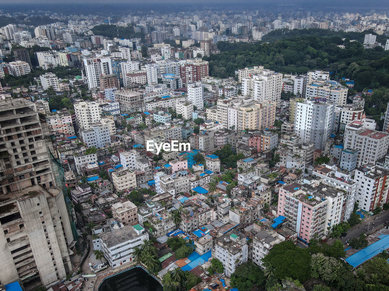 High angle view of cityscape