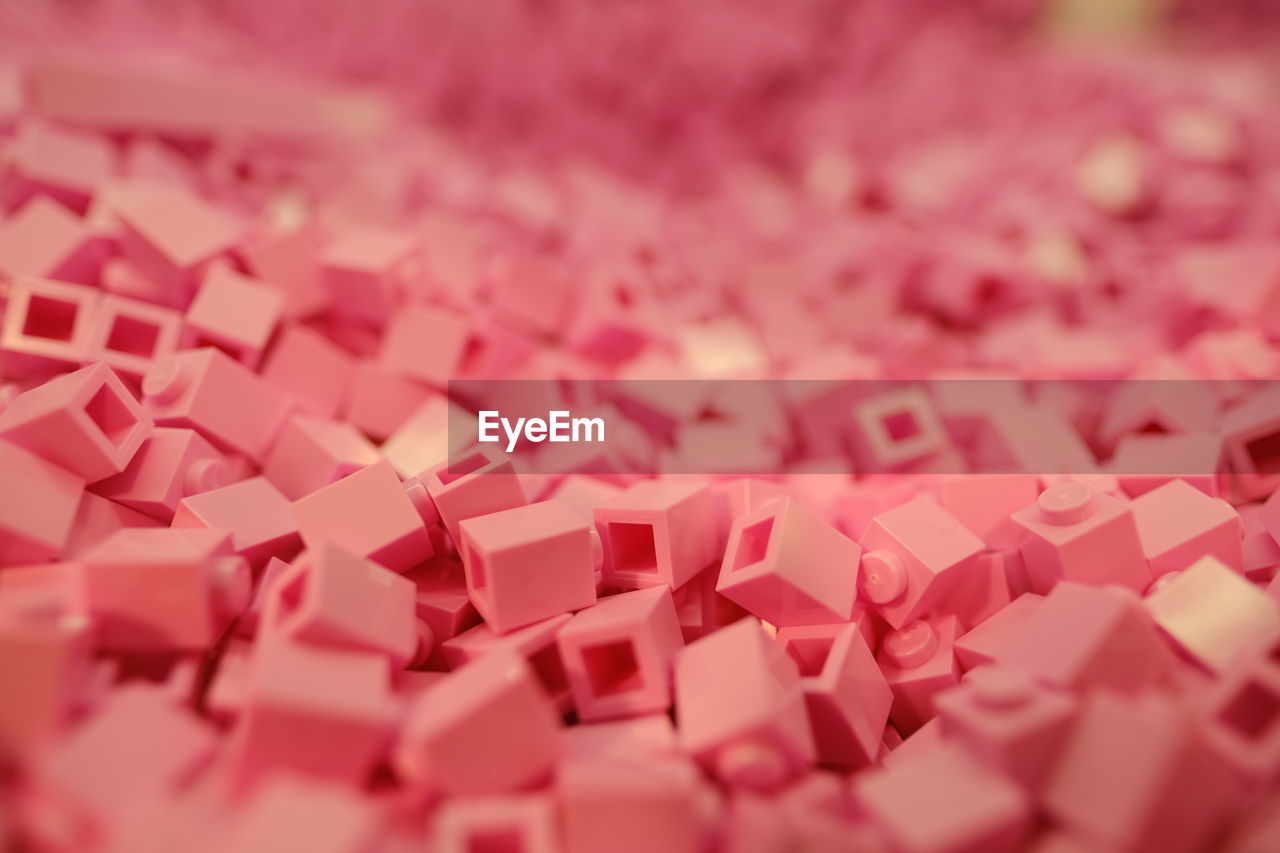 Full frame shot of pink toy blocks