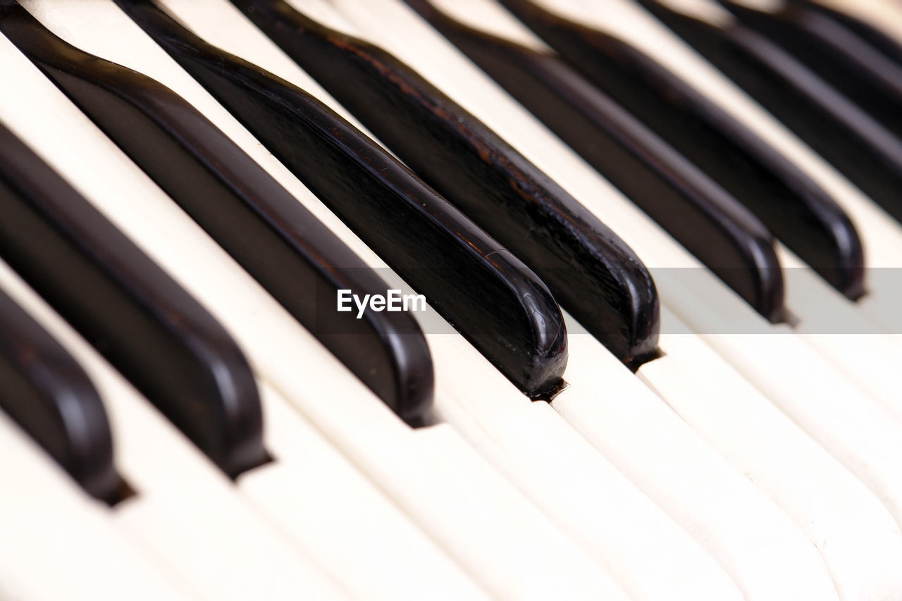 Detail shot of piano keys