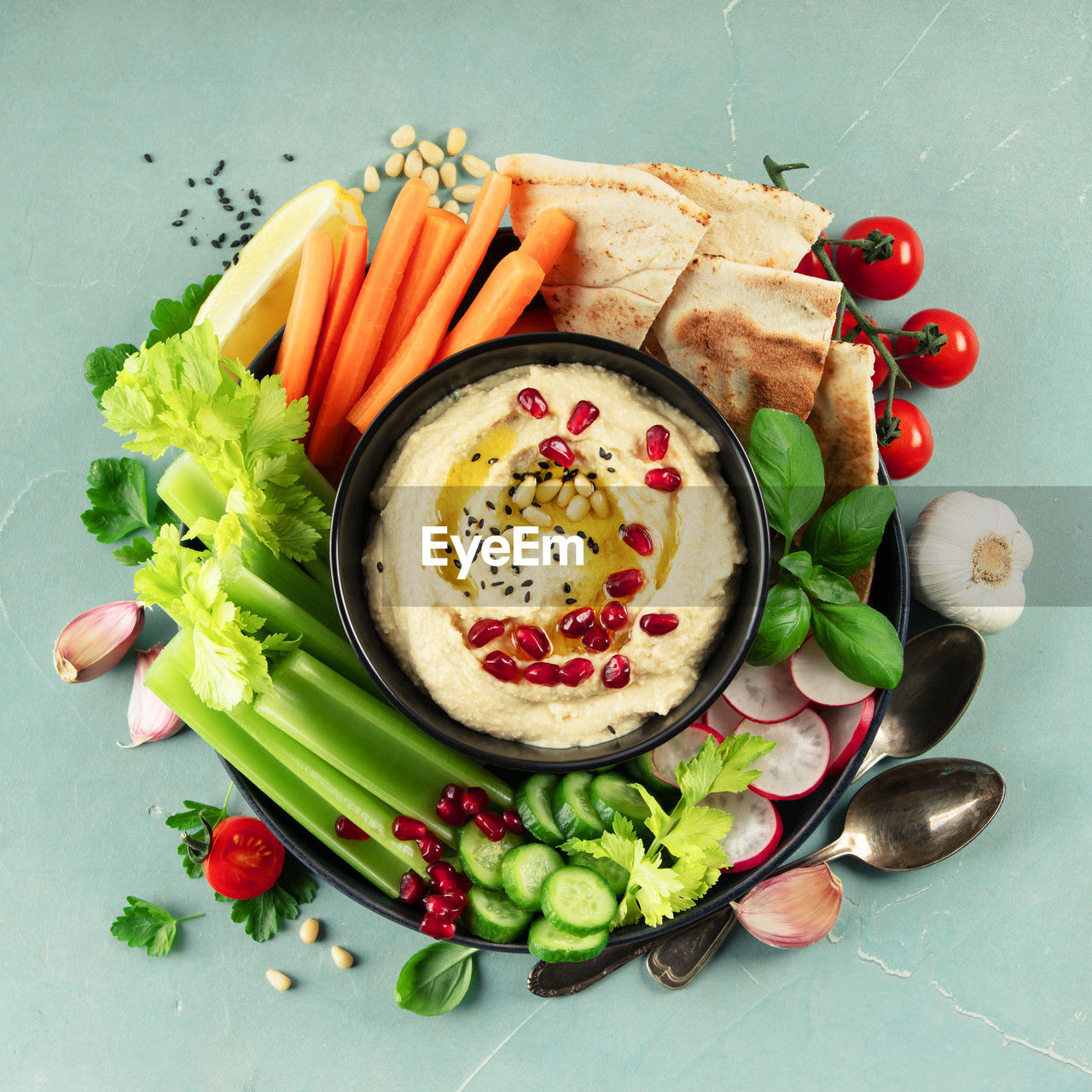high angle view of food in plate on table