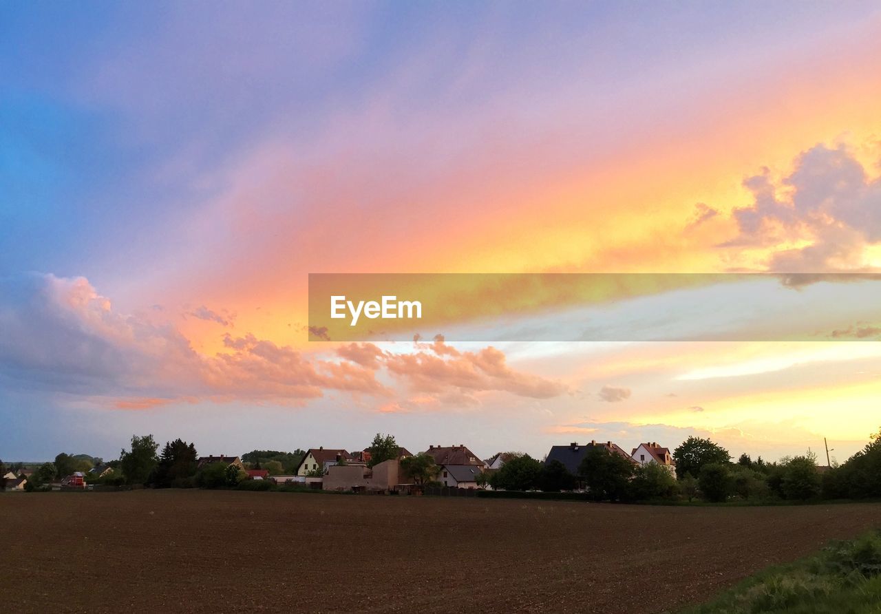 SCENIC VIEW OF ORANGE SKY OVER TREES