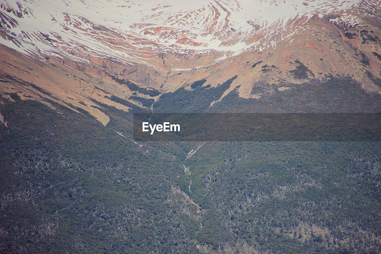 HIGH ANGLE VIEW OF VALLEY AND MOUNTAIN RANGE