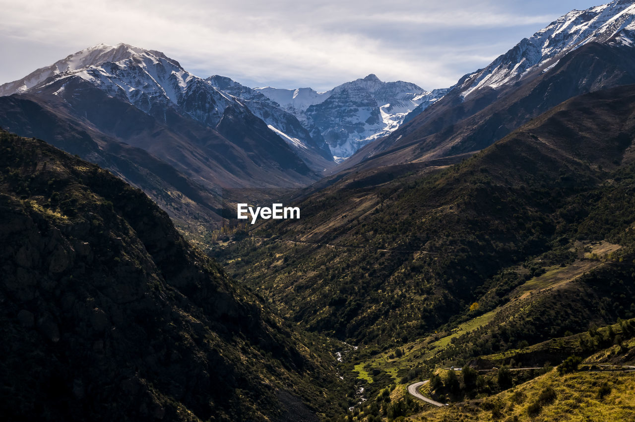 Scenic view of mountains against sky